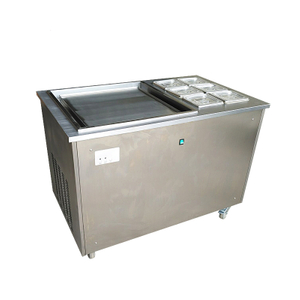 WF1120-6F Fried Ice Cream Machine - Single Square Pan 500 with 6 GN Topping Containers